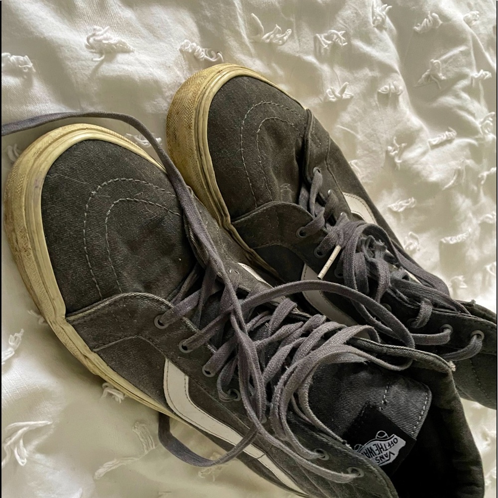 Vans size 12 SK8 Classic mens Black Overwashed canvas hi tops